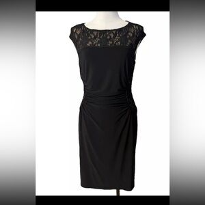 LAUREN | Ralph Lauren Black Cocktail dress Stretch Sequin Lace | Sz 12 woman’s
